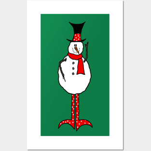 Polka Dot Snowman Posters and Art